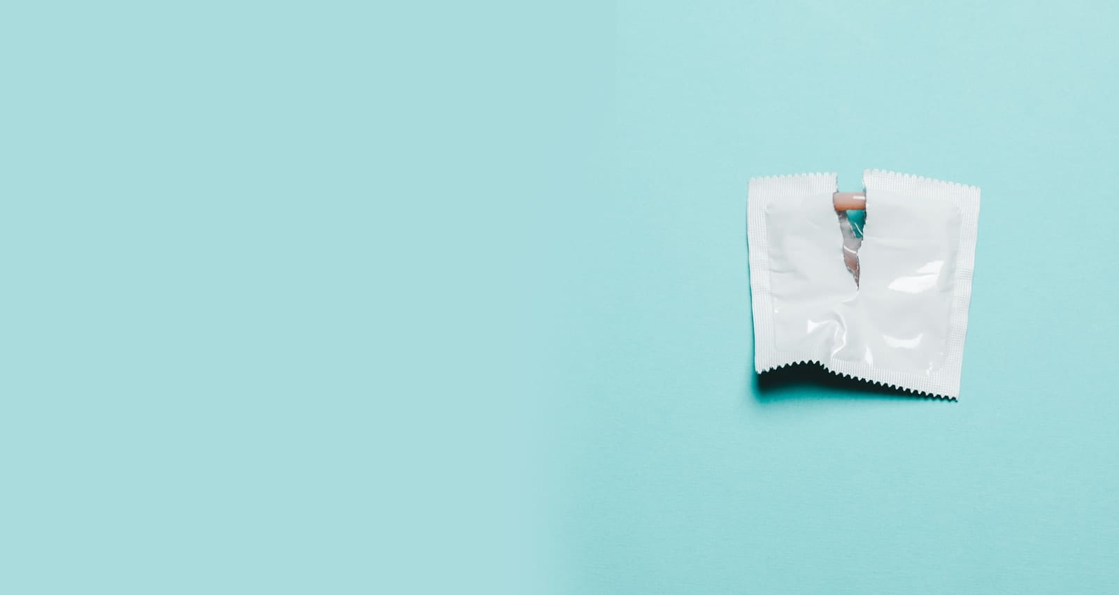 An opened condom wrapper