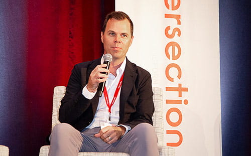 Dr. James Voos, MD, speaking at Intersection Conference:  Innovation Panel